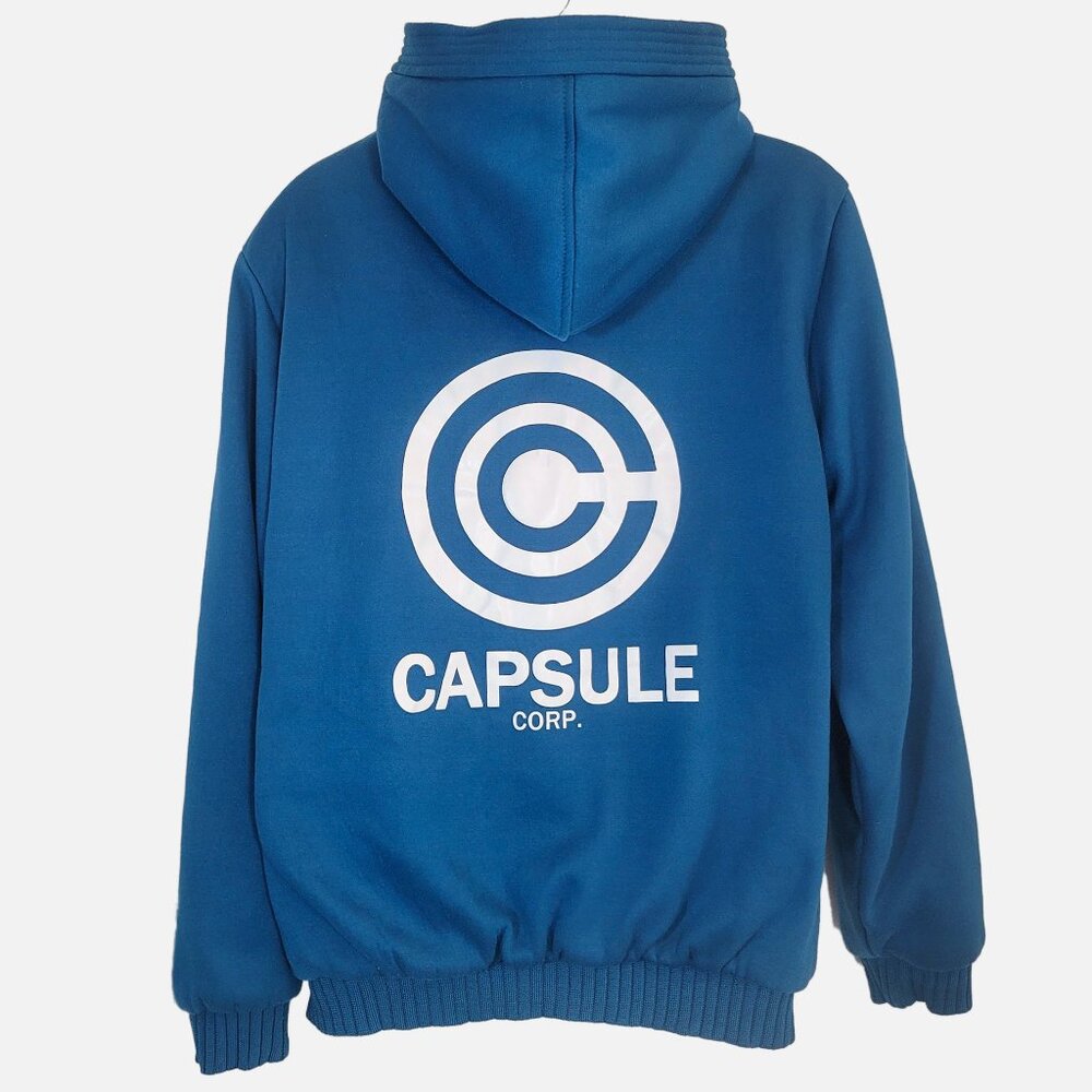 Dragonball Capsule Corp Azure Blue Hoodie